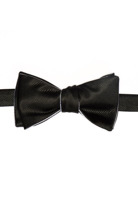 Black/Silver Formal Reversible Bow Tie 