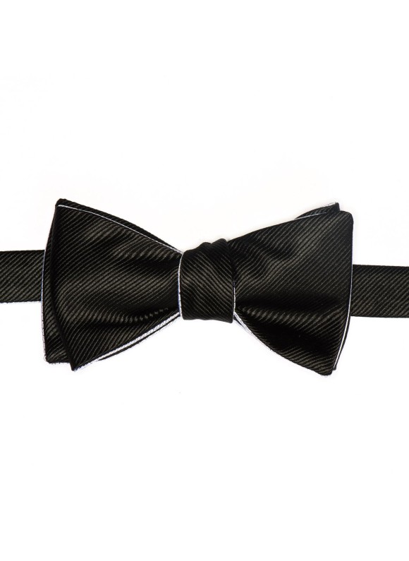 Black/Silver Formal Reversible Bow Tie