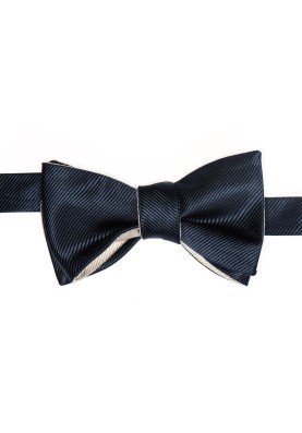 Navy/Silver Formal Reversible Bow Tie 