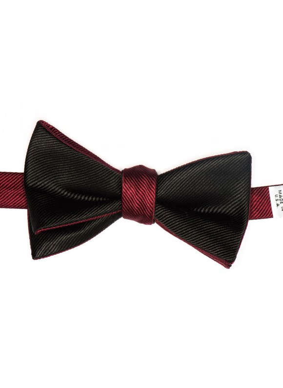 Black/Red Formal Reversible Bow Tie