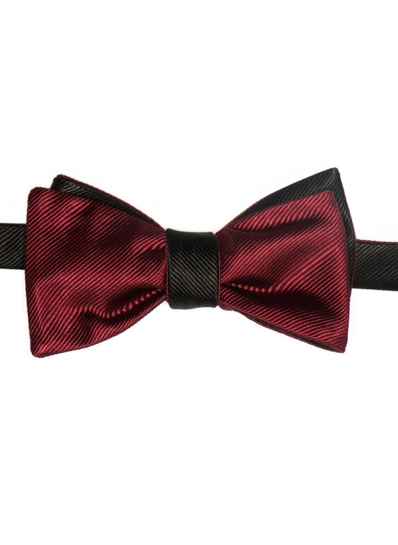 Black/Red Formal Reversible Bow Tie