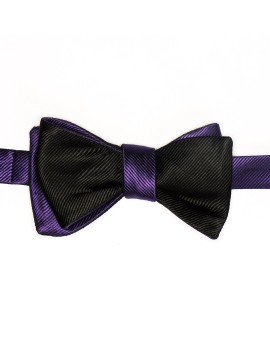 Purple/Black Formal Reversible Bow Tie