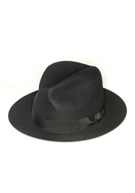 Black Edward Armah Lapin Fur Felt Hat  