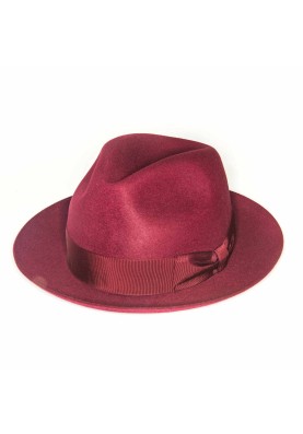 Burgundy Regina Lapin Fur Felt Hat  