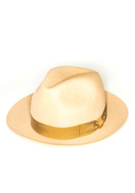 Camel Regina Lapin Fur Felt Hat  