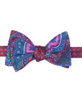 Red Paisley/Neat Reversible Bow Tie 