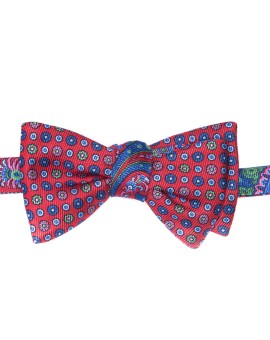Red Paisley/Neat Reversible Bow Tie 